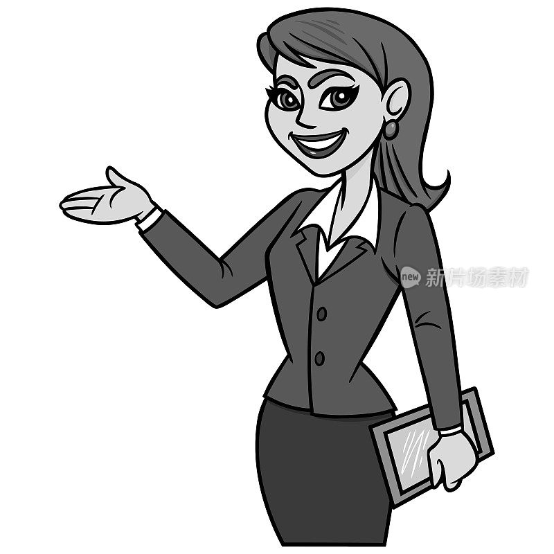 Business Lady with Tablet插图